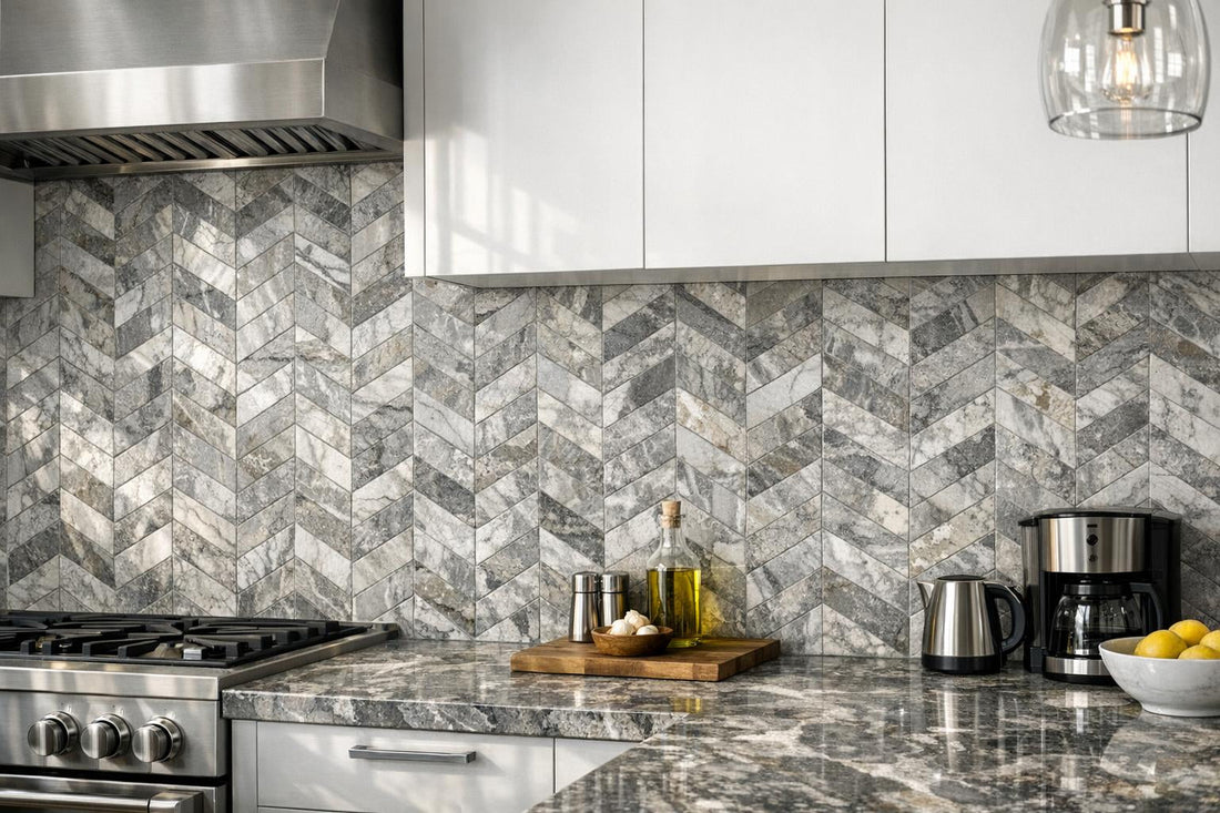Discover Abbey Road Grigio Toscana Marble Mosaic at Zicana - Zicana Boutique