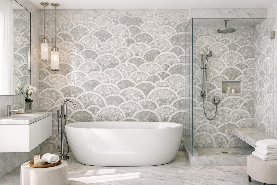 Discover Artistic Michelle Gerson Cloud Waterjet Mosaic Tile - Zicana Boutique