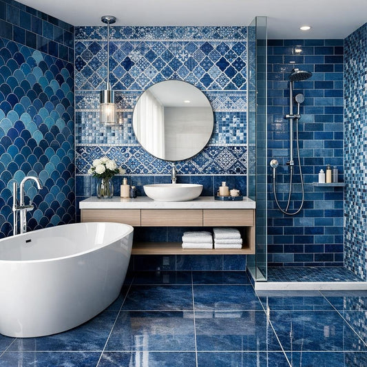 Discover Beautiful Bathroom Tiles in Blue for Luxury Spaces - Zicana Boutique