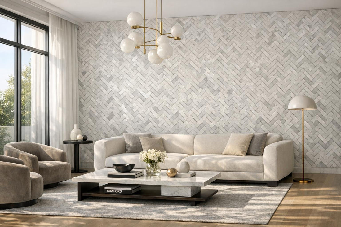 Discover Bianco Dolomiti Dolomite Mosaic for Luxurious Interiors - Zicana Boutique
