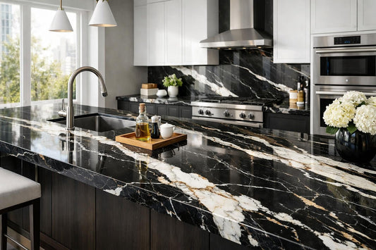 Discover Calacatta Ebony Tessa Quartz for Luxurious Designs - Zicana Boutique