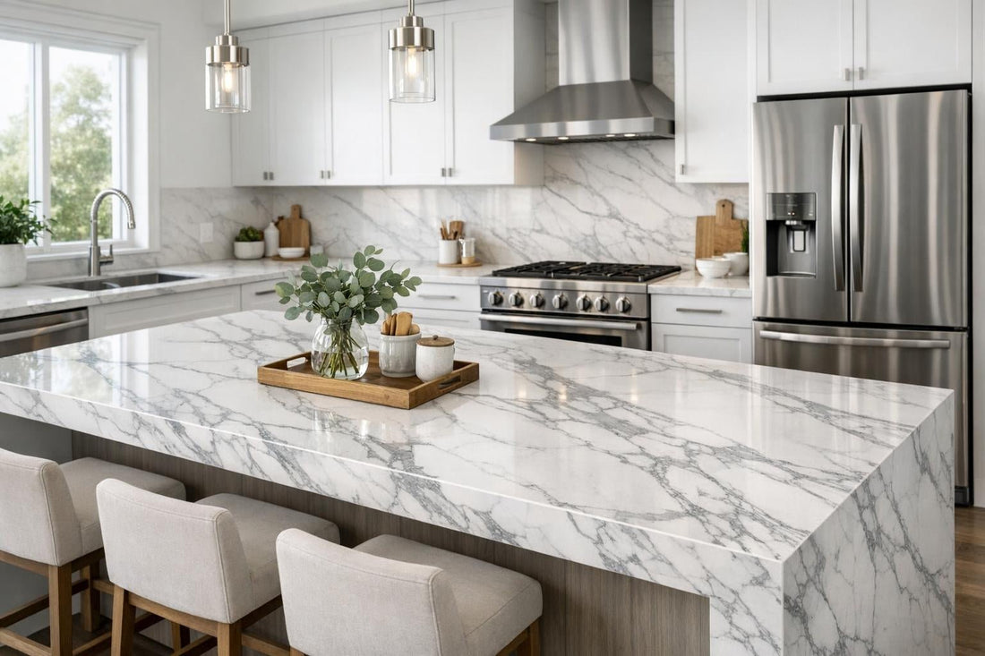 Discover Calacatta Gale Tessa Quartz for Luxe Interiors - Zicana Boutique