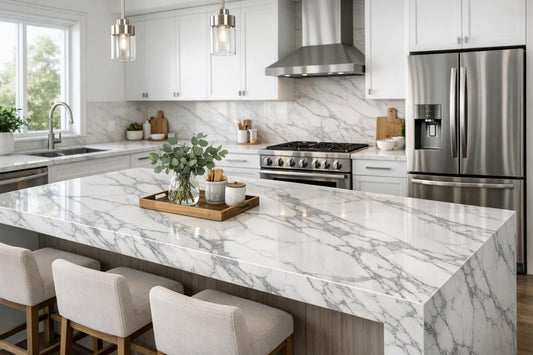 Discover Calacatta Gale Tessa Quartz for Luxe Interiors - Zicana Boutique