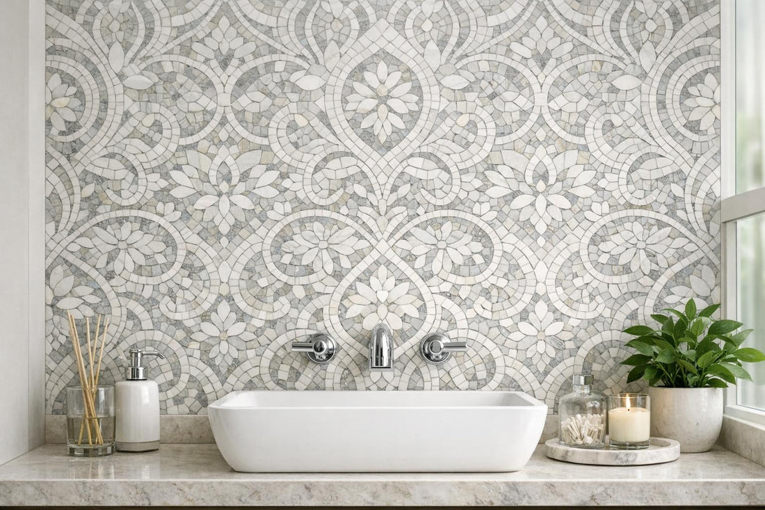 Discover Elegant Alison Rose Bianco Antico Mosaic Solutions - Zicana Boutique