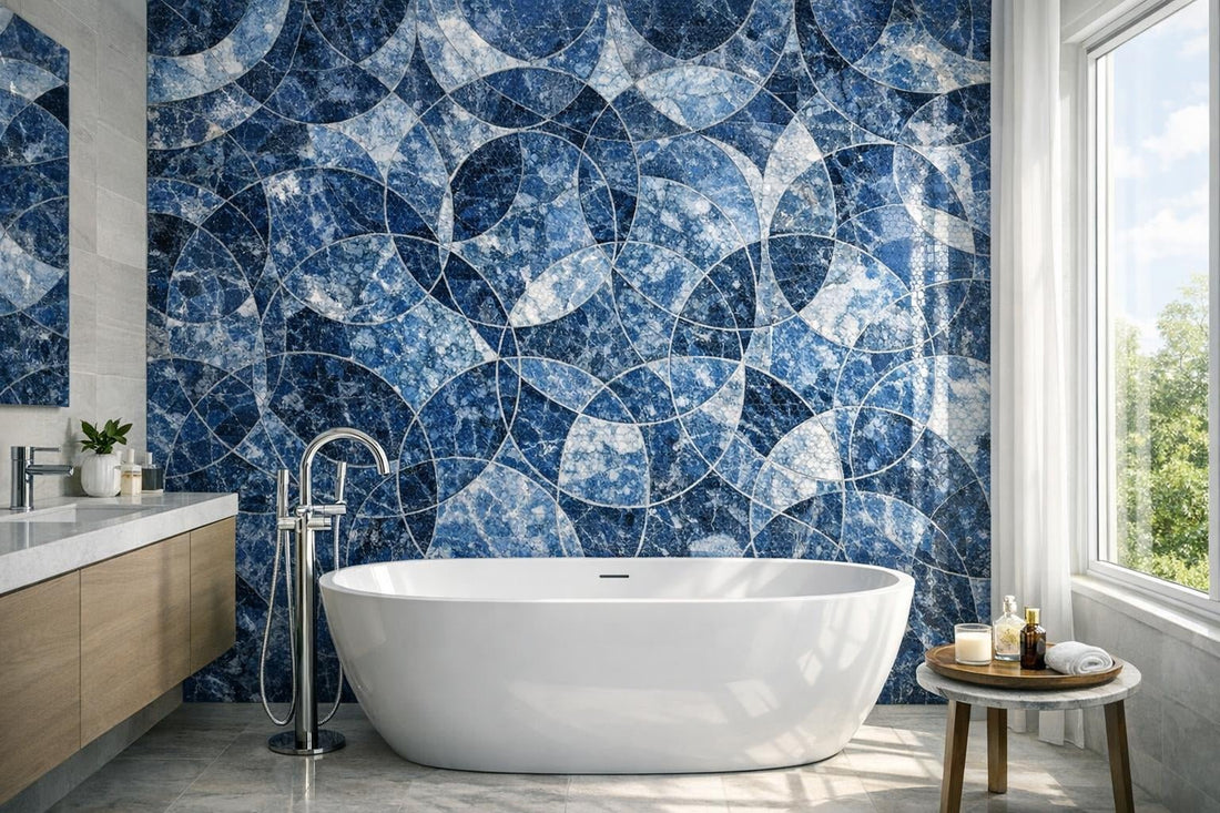 Discover Hidden Circles Blue Marble Mosaic Mastery - Zicana Boutique