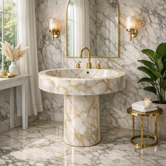 Discover Joy 48-R Pedestal Sink for Luxurious Interiors - Zicana Boutique