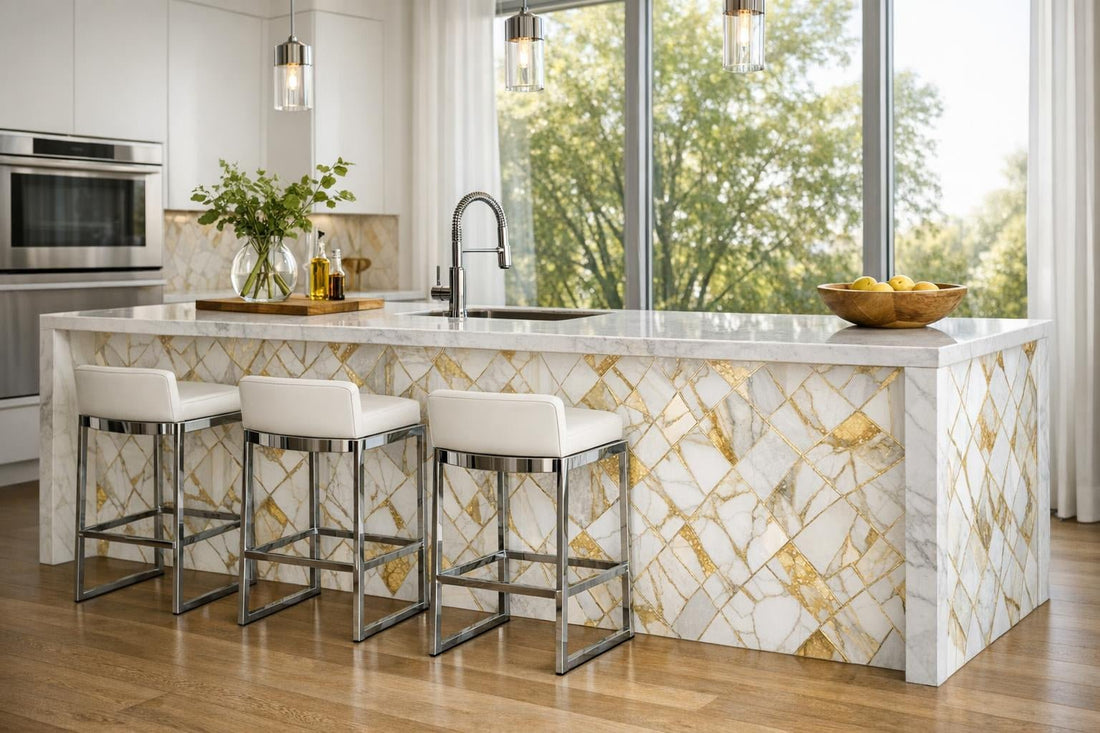 Discover Palazzo Ducale Calacatta Gold Mosaic Designs - Zicana Boutique