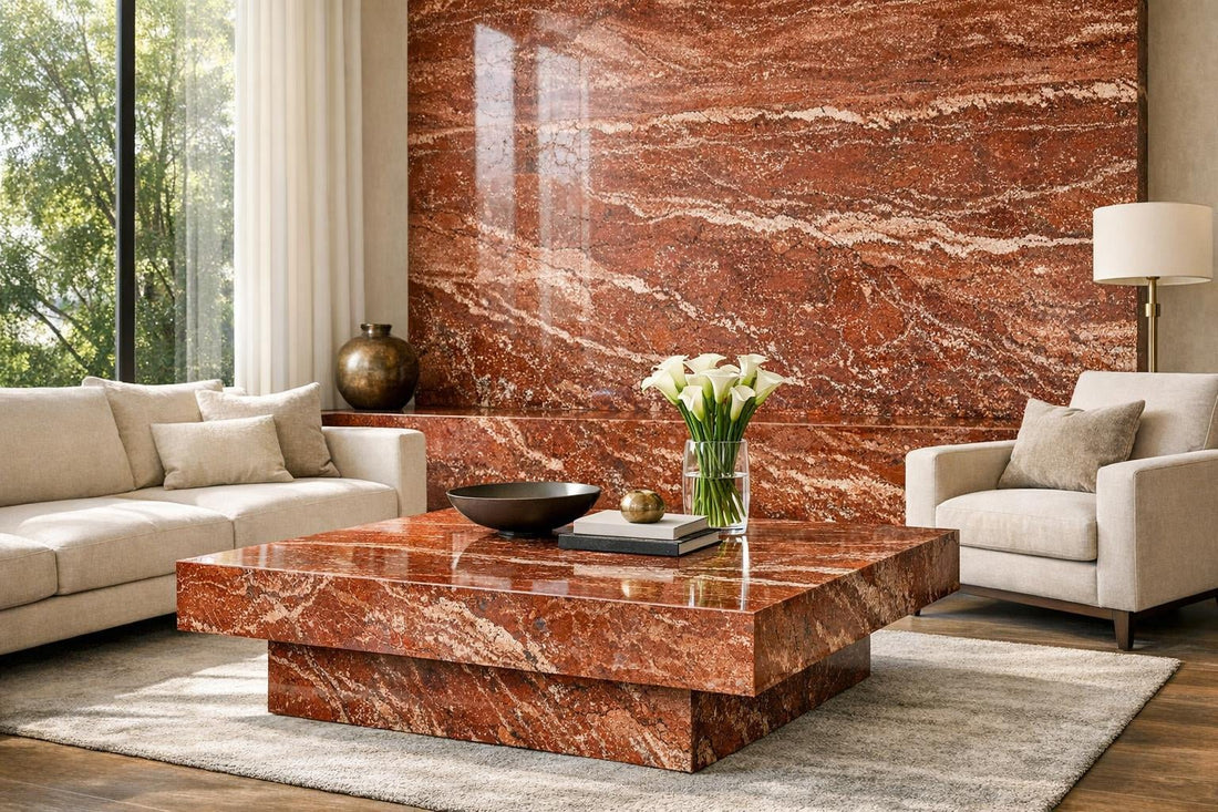 Discover Persian Red Travertine: Elevate Design with Zicana Boutique - Zicana Boutique