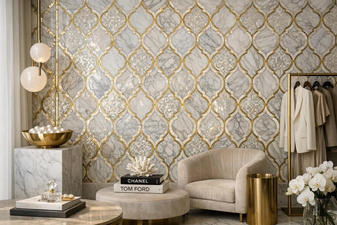 Discover Rivera Marbella Marble & Pearl Shell Mosaics – Zicana Boutique