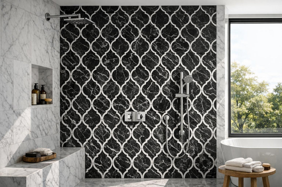 Discover Rivera Nera Arabesque Marble at Zicana Boutique - Zicana Boutique