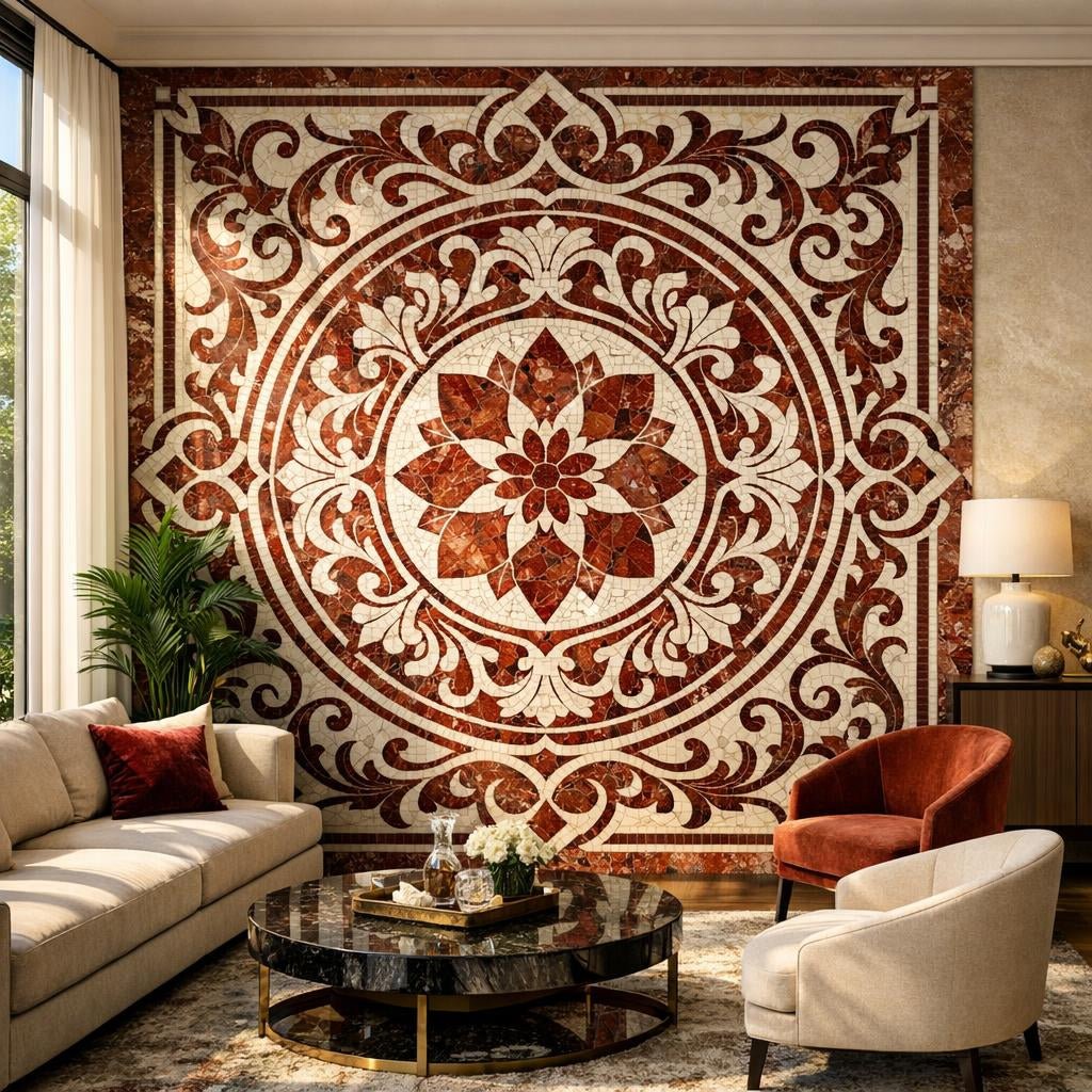 Discover Ruby Elis Athens Marble Waterjet Mosaic Insights - Zicana Boutique
