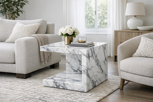 Discover The Argo Side Table: Marble Couture Elegance - Zicana Boutique