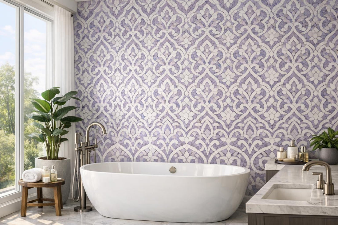 Discover Westwind Lilac Waterjet Mosaic for Artistic Spaces - Zicana Boutique