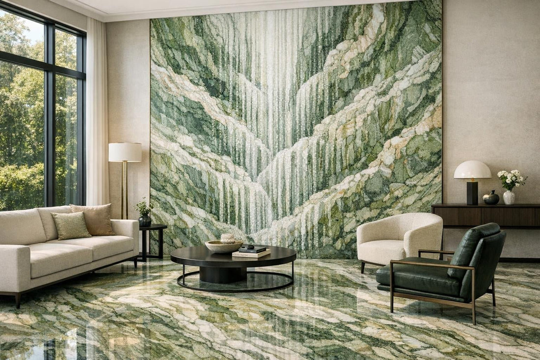 Discover Xanadu Falls Matcha Verde Marble for Artistic Designs - Zicana Boutique