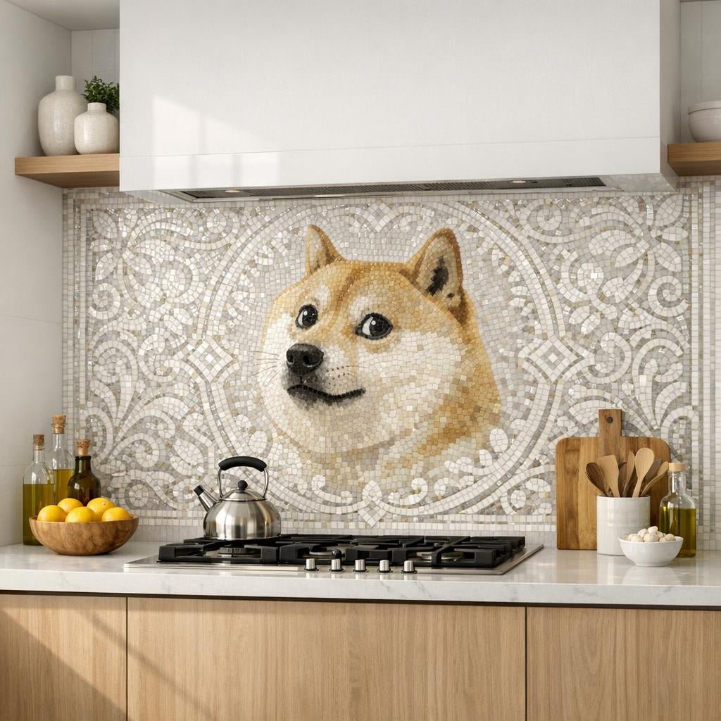 Doge White Mosaic: Elevate Spaces with Artistic Tile - Zicana Boutique