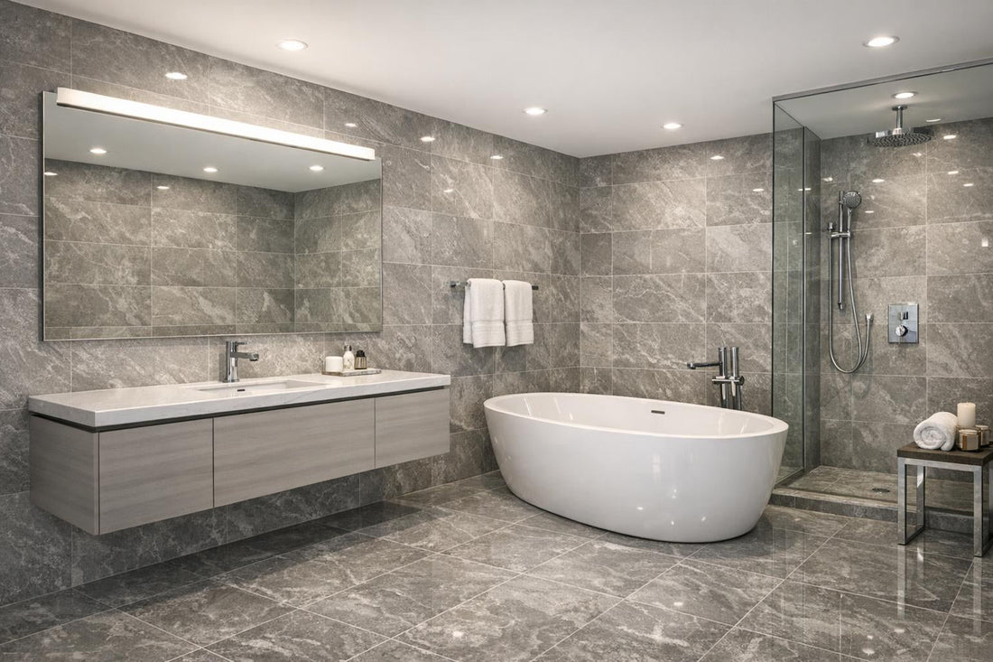 Elegance Defined: Ash Grey Polished Marble Tile Innovation - Zicana Boutique