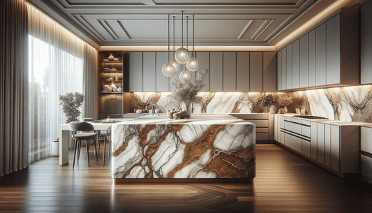 Elegance in Design: White and Brown Marble Countertops - Z Boutique by Marble Couture