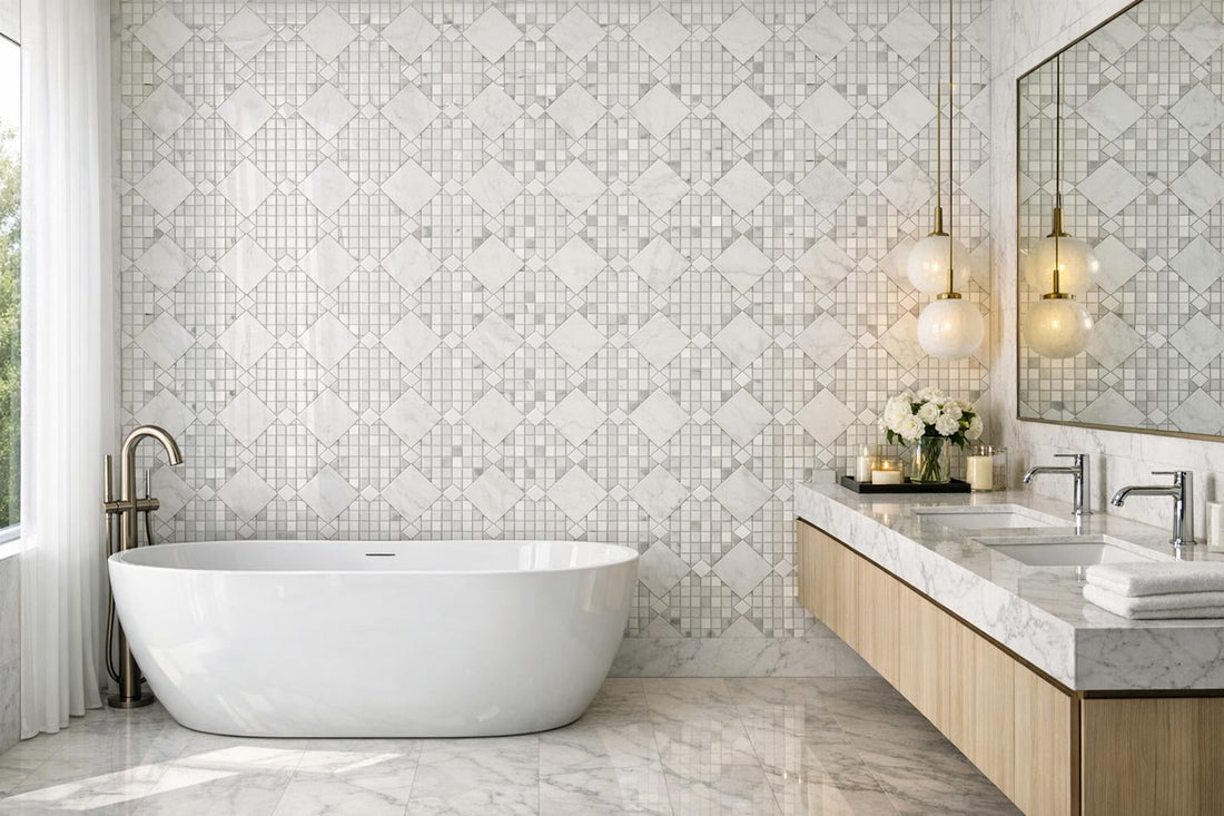 Elegance Redefined: Bella Asian White Thassos Tile Trends - Zicana Boutique