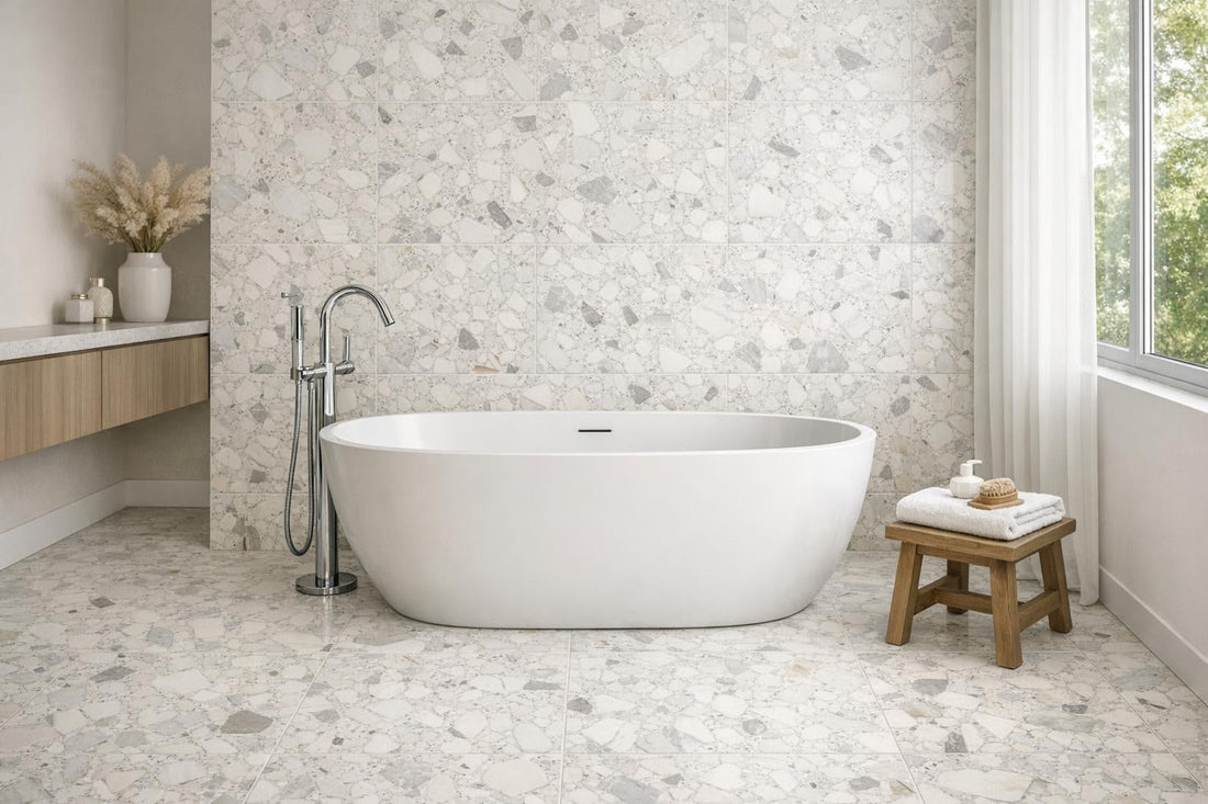 Elegance Redefined: Bianco Marble Terrazzo Honed Tile Guide - Zicana Boutique