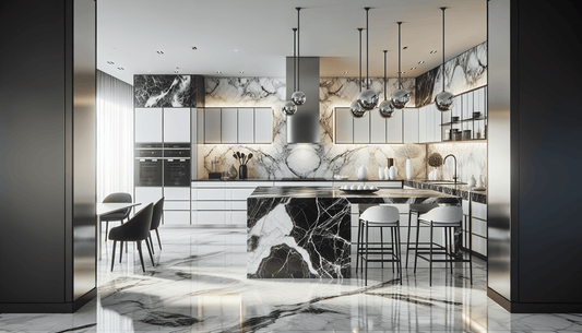 Elegance Redefined: Black and White Marble Kitchen Countertops - Z Boutique by Marble Couture