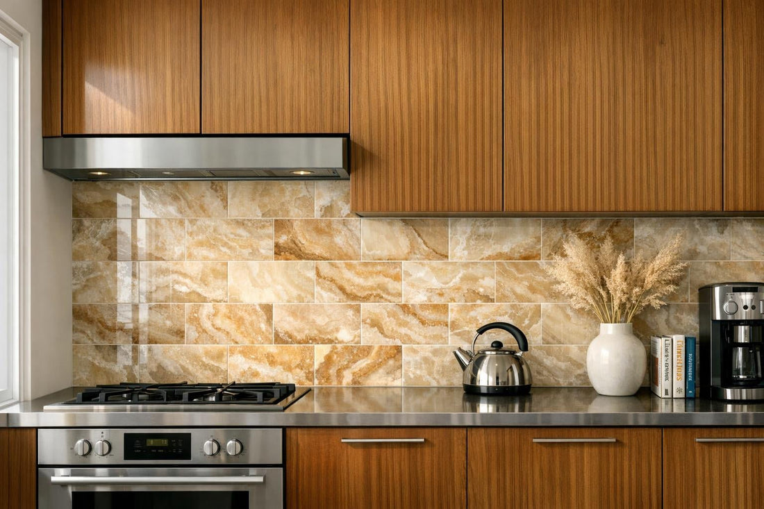 Elegance Redefined: Lt. Cappuccino Onyx Tile by Zicana - Zicana Boutique