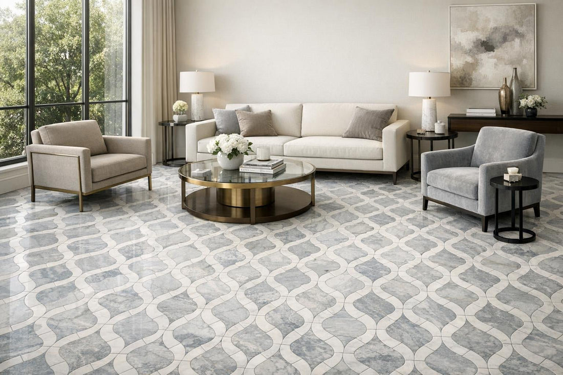 Elegance Redefined: Rivera Frost Marble Mosaic for Professionals - Zicana Boutique