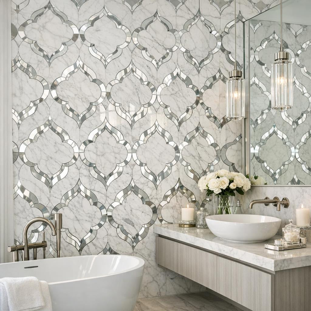 Elegance Redefined: Transia Devon Arabesque Marble by Zicana - Zicana Boutique