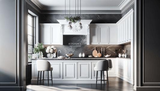 Elegance Redefined: White Cabinets with Soapstone Countertops - Z Boutique by Marble Couture