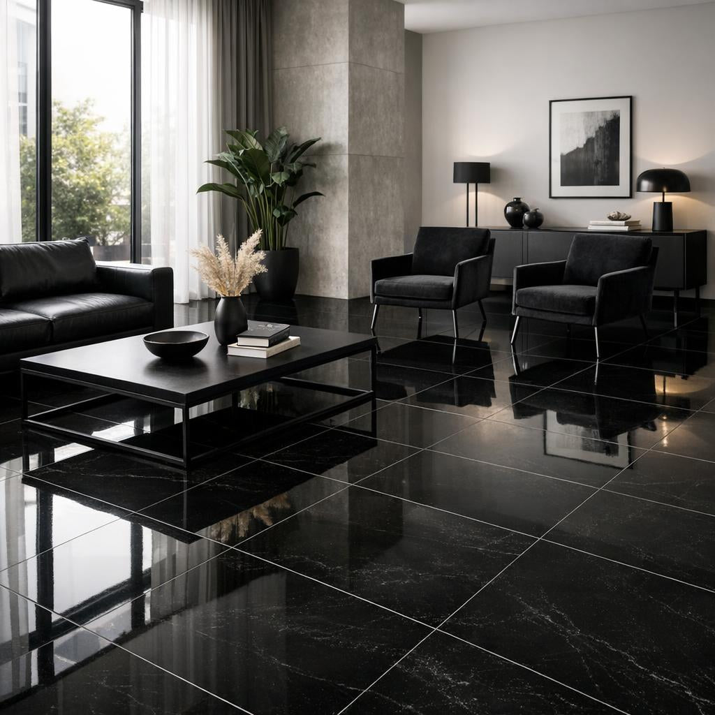 Elegance Unveiled: Premium Black Tile Flooring Solutions - Zicana Boutique