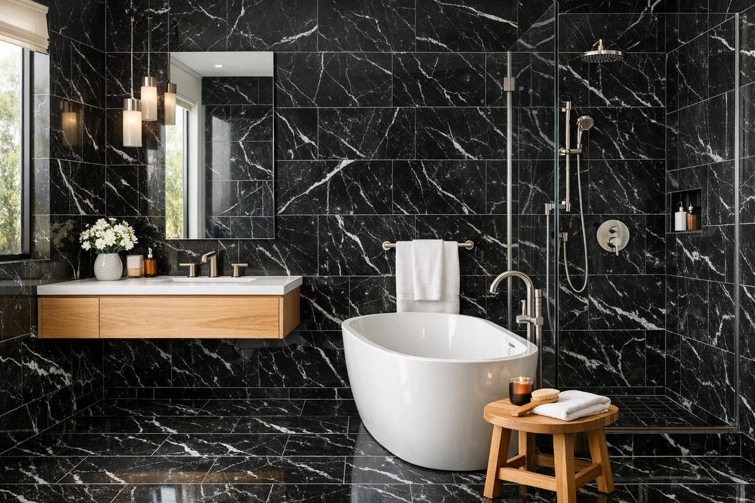 Elegance with Nero Marquina Marble: Zicana Boutique's Timeless Tile - Zicana Boutique