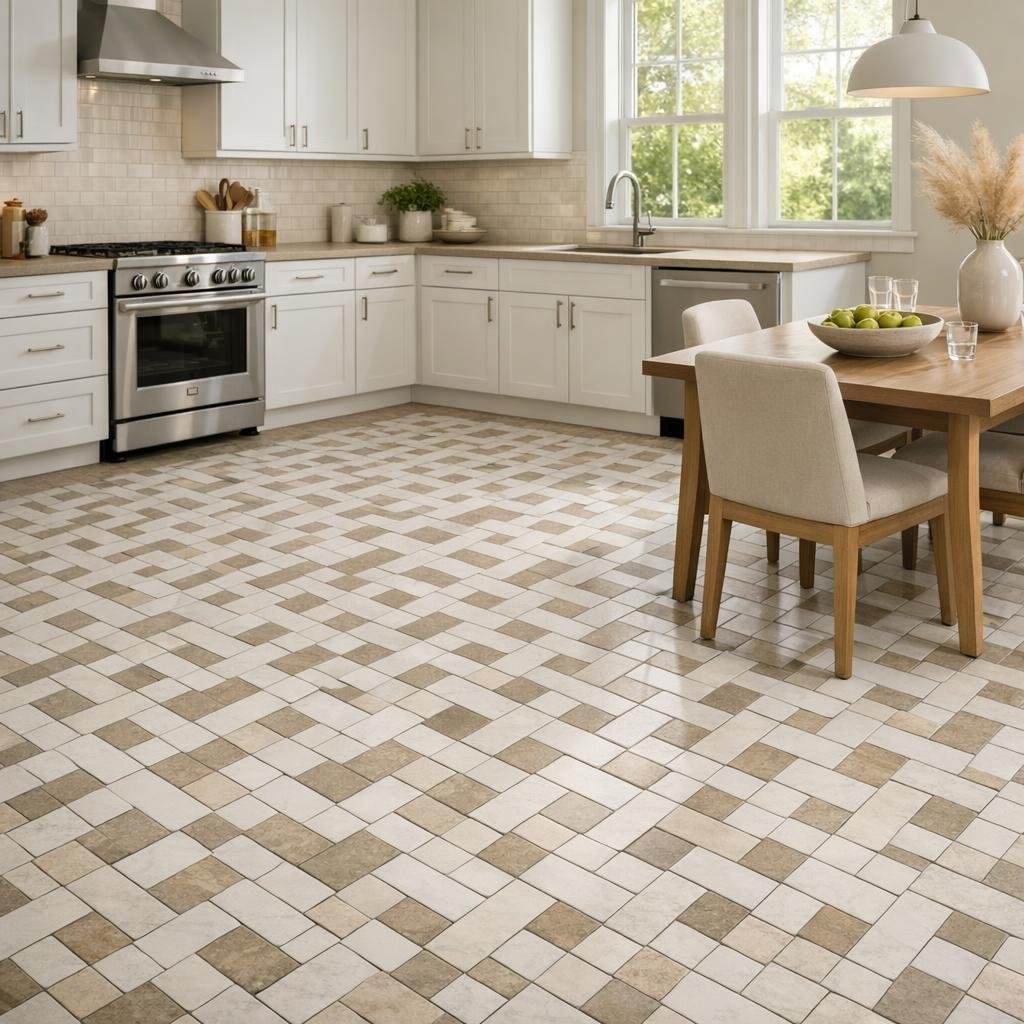 Elegant Basketweave Floor Tiles: Enhance Your Space with Style - Zicana Boutique