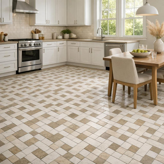 Elegant Basketweave Floor Tiles: Enhance Your Space with Style - Zicana Boutique