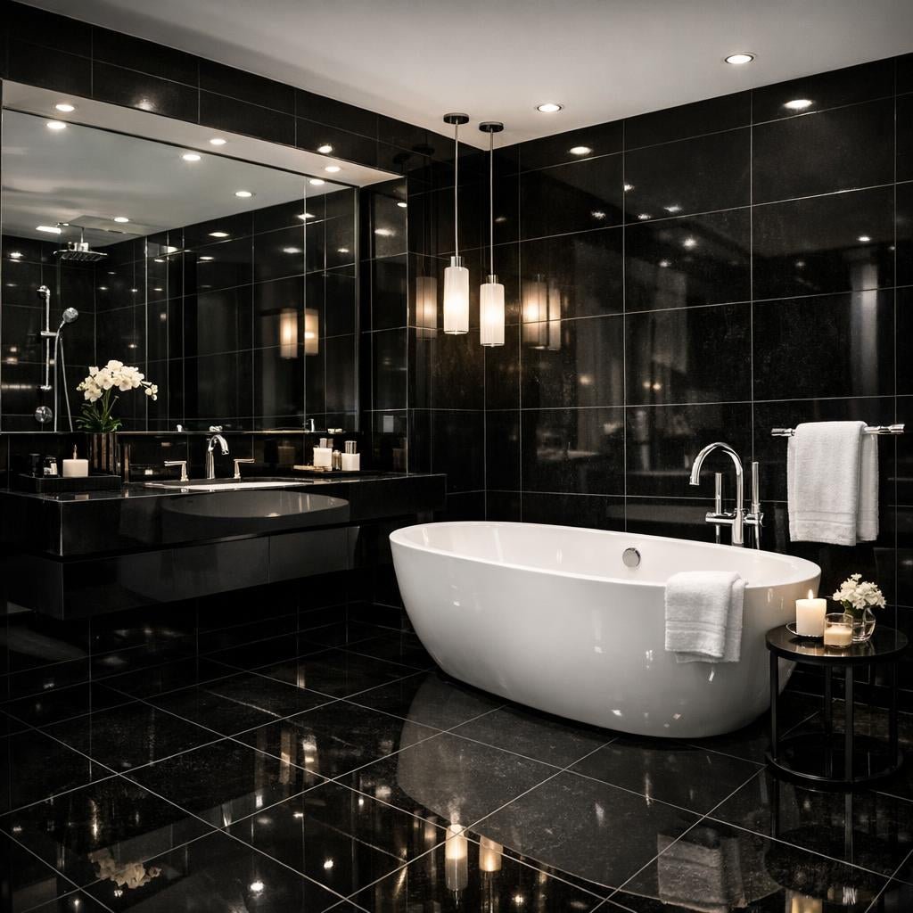 Elegant Bathroom Transformations with Black Tile Solutions - Zicana Boutique