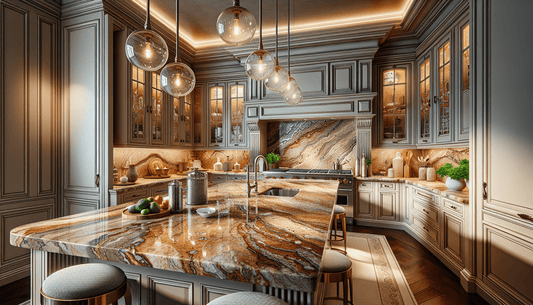 Elegant Beige Brown Granite Countertops for Luxurious Spaces - Z Boutique by Marble Couture