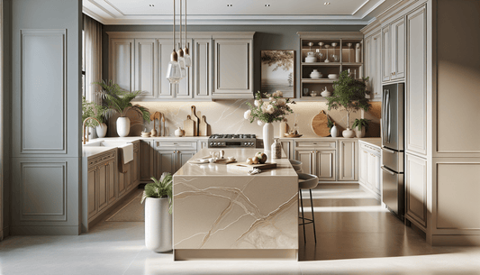 Elegant Beige Quartz Countertops for Discerning Homeowners and Professionals - Z Boutique by Marble Couture