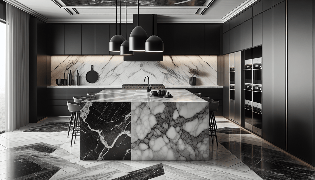 Elegant Black and White Quartzite Countertops for Discerning Professionals - Z Boutique by Marble Couture