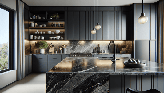Elegant Black Grey Granite Countertops for Sophisticated Home Designs - Z Boutique by Marble Couture