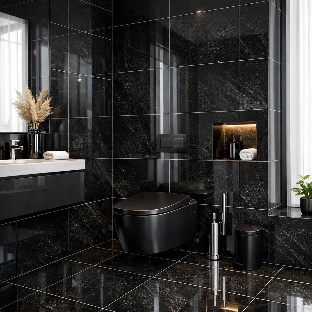 Elegant Black Toilet Tiles: Elevate Luxury and Style - Zicana Boutique