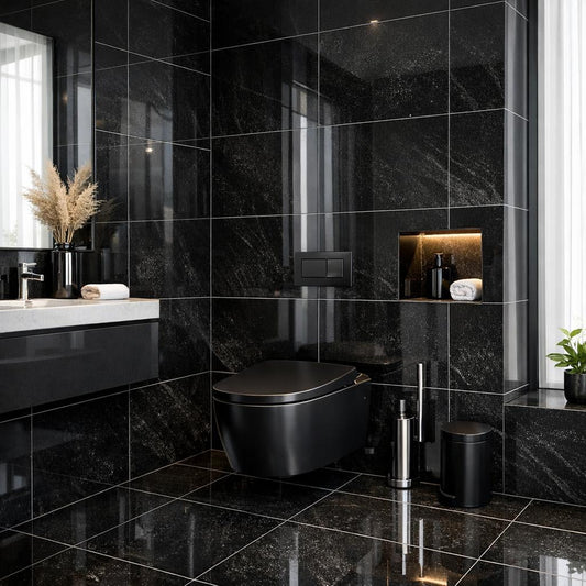 Elegant Black Toilet Tiles: Elevate Luxury and Style - Zicana Boutique