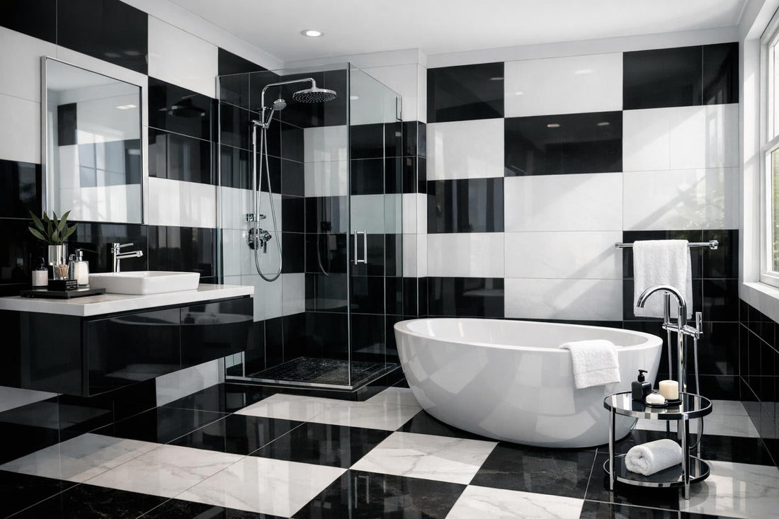 Elegant Black White Bathroom Tile Ideas for Modern Designs - Zicana Boutique