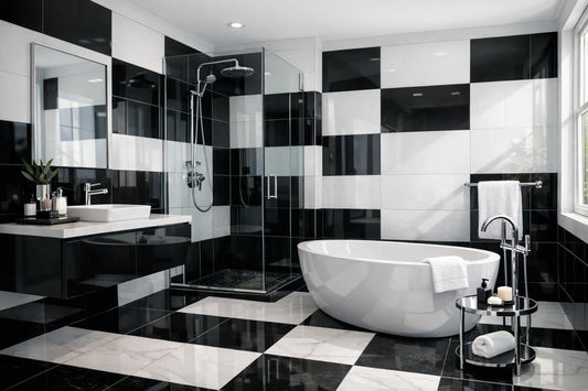Elegant Black White Bathroom Tile Ideas for Modern Designs - Zicana Boutique