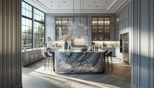 Elegant Blue Grey Quartz Countertops: Elevate Home Interiors Today - Z Boutique by Marble Couture