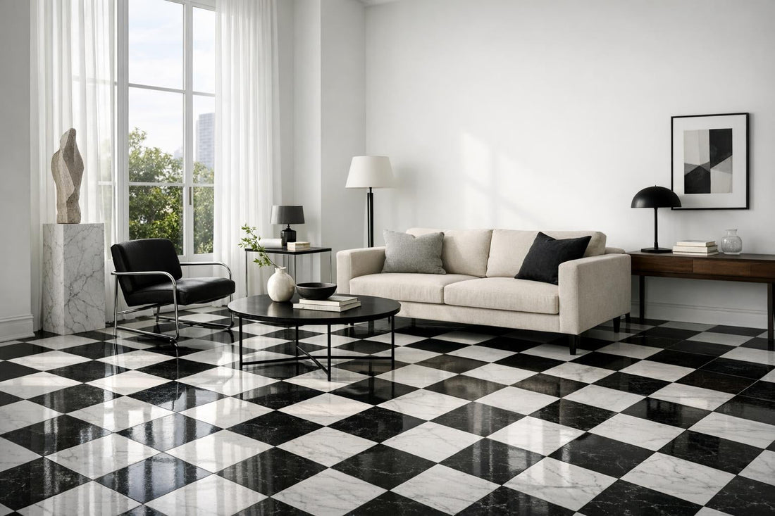 Elegant Checkerboard Tiles Floor: Timeless Designs for Professionals - Zicana Boutique