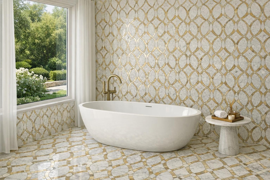 Elegant Curvona Aurea Marble Mosaics for Luxurious Spaces - Zicana Boutique