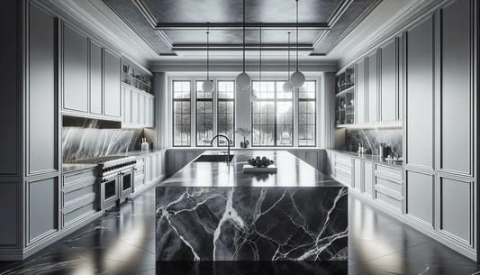 Elegant Dark Grey Marble Countertops: Timeless Sophistication for Luxury Homes - Z Boutique by Marble Couture