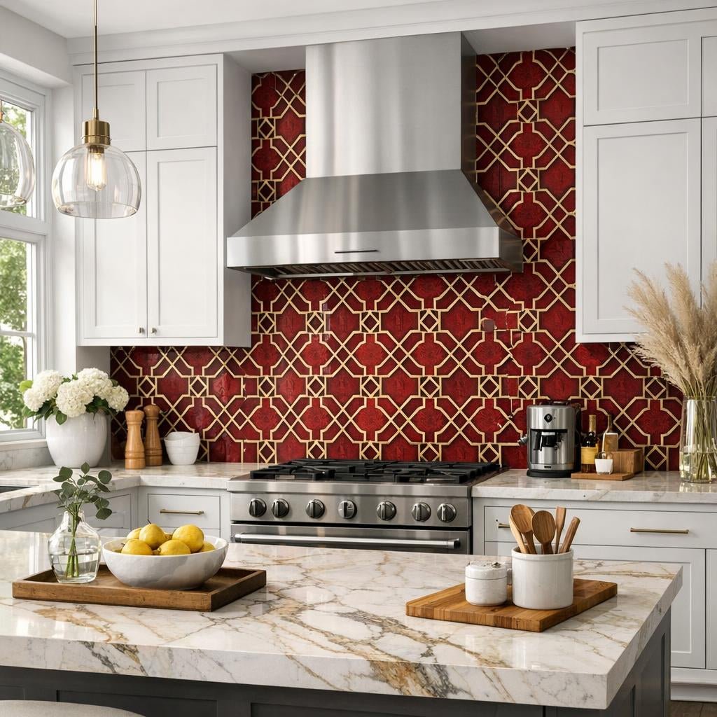 Elegant Design with Callen Rouge Waterjet Tile - Zicana Boutique - Zicana Boutique