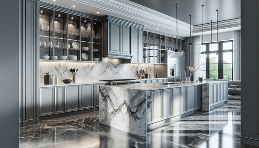 Elegant Design with Gray White Granite Countertops for Professionals - Z Boutique by Marble Couture