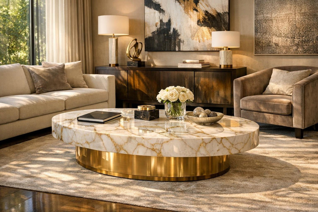 Elegant Design with Romolo Oval Coffee Table - Zicana - Zicana Boutique