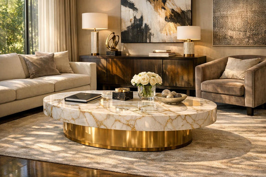 Elegant Design with Romolo Oval Coffee Table - Zicana - Zicana Boutique