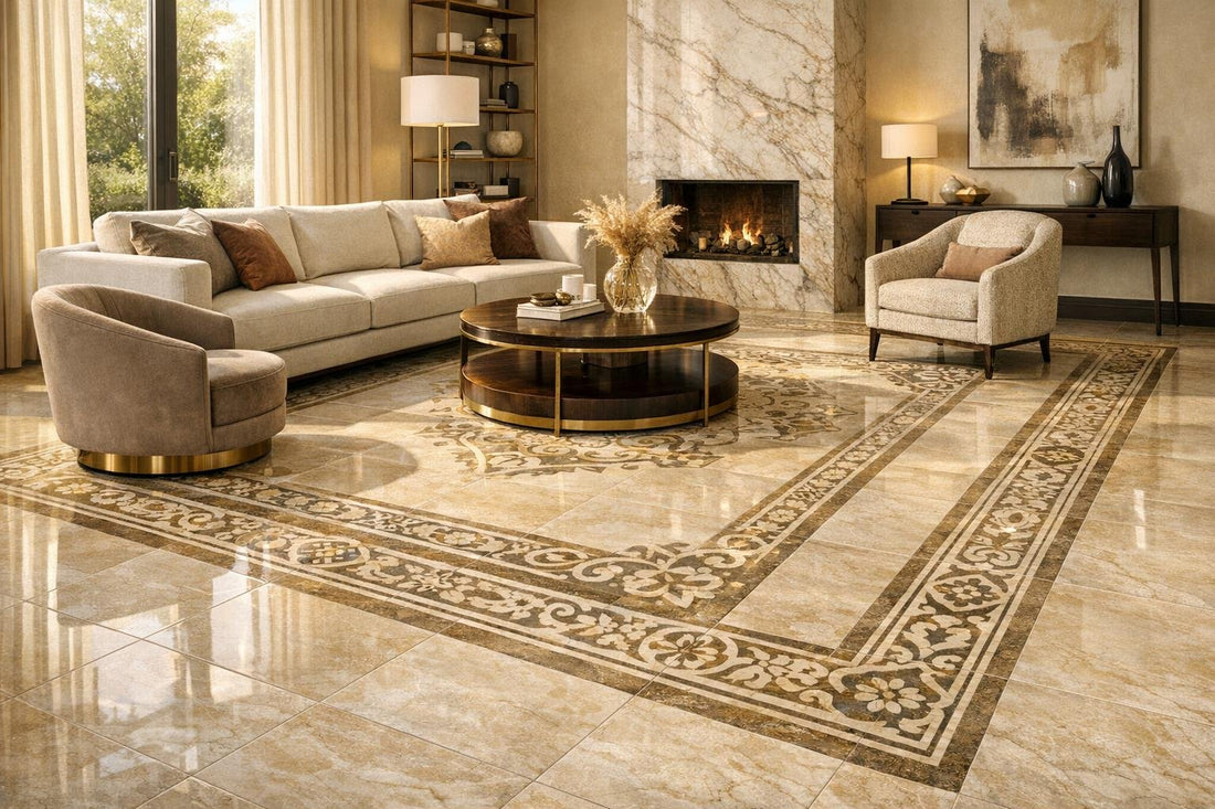 Elegant Floor Tiles in Living Room: Design and Style Guide - Zicana Boutique